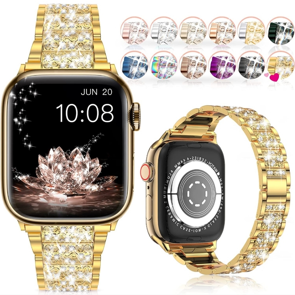 Apple Watch Replacement Bracelet iWatch Band, Diamond Rhinestone Stainless Steel